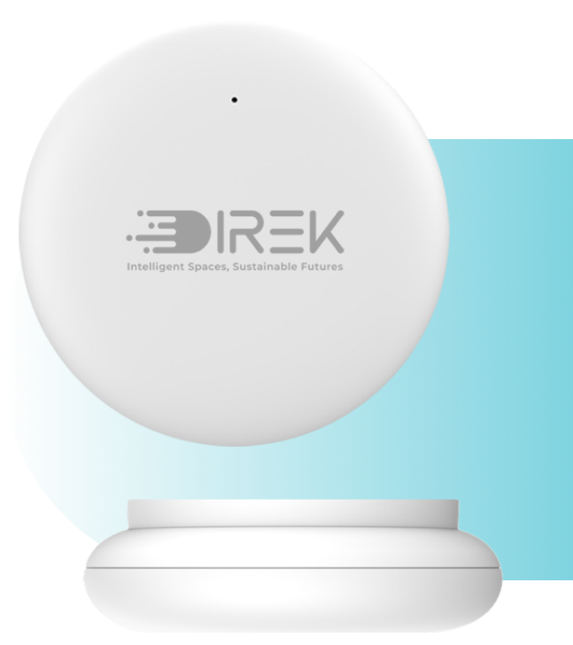 Front and side views of DIREK-M sensor: smart occupancy monitoring sensor with mmWave sensor technology